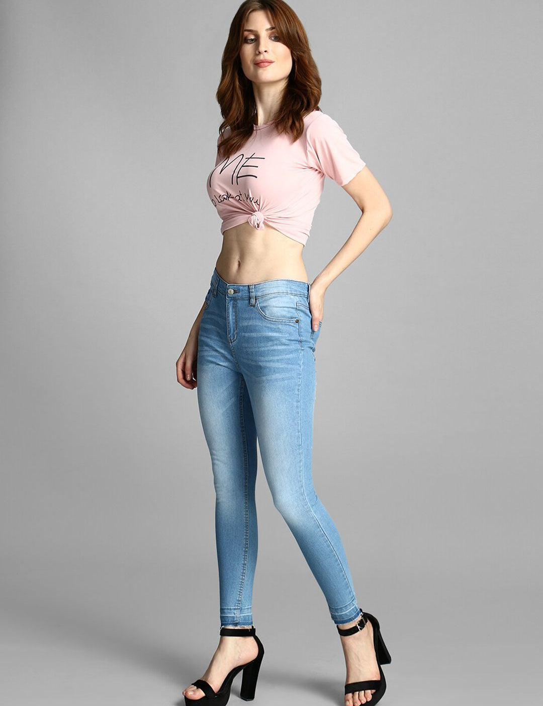 Kotty Women Blue Skinny Fit Mid-Rise Clean Look Jeans