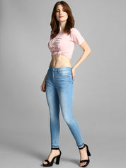 Kotty Women Blue Skinny Fit Mid-Rise Clean Look Jeans