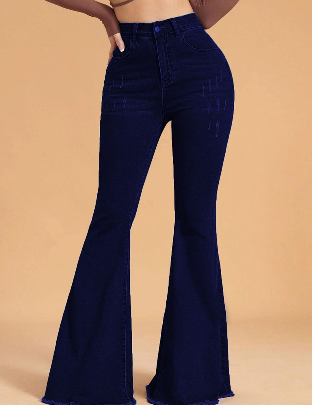 Kotty Women Jean Bootcut High-Rise Low Distress Stretchable Jeans