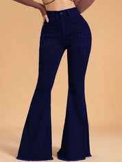 Kotty Women Jean Bootcut High-Rise Low Distress Stretchable Jeans