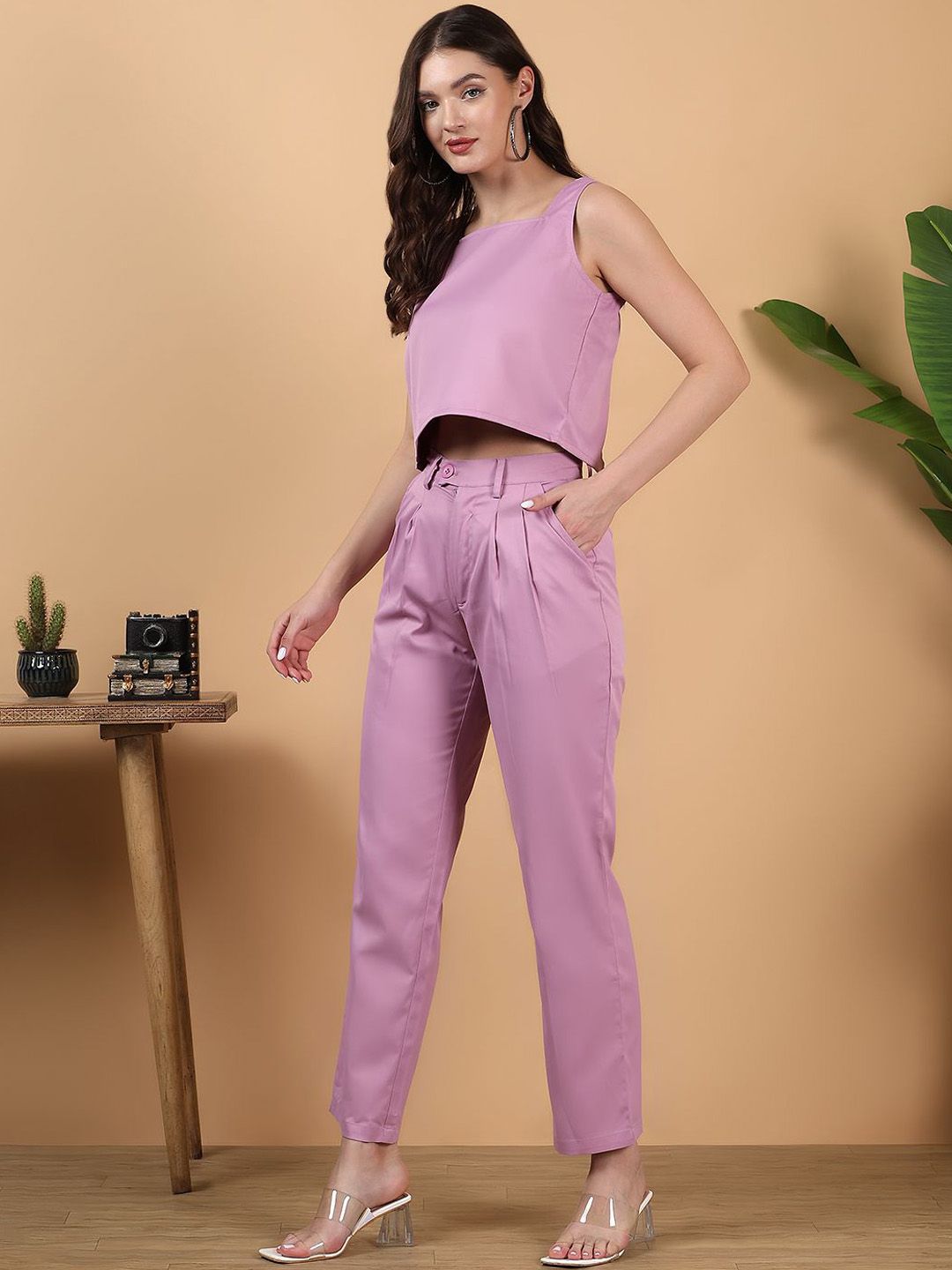 Kotty Sleeveless Crop Top With Trouser 