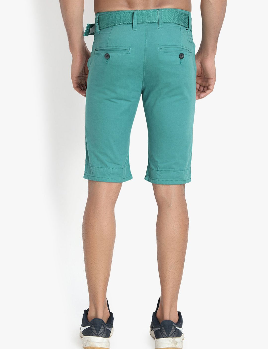 Kotty Men Turquoise Blue Solid Regular Fit Regular Shorts