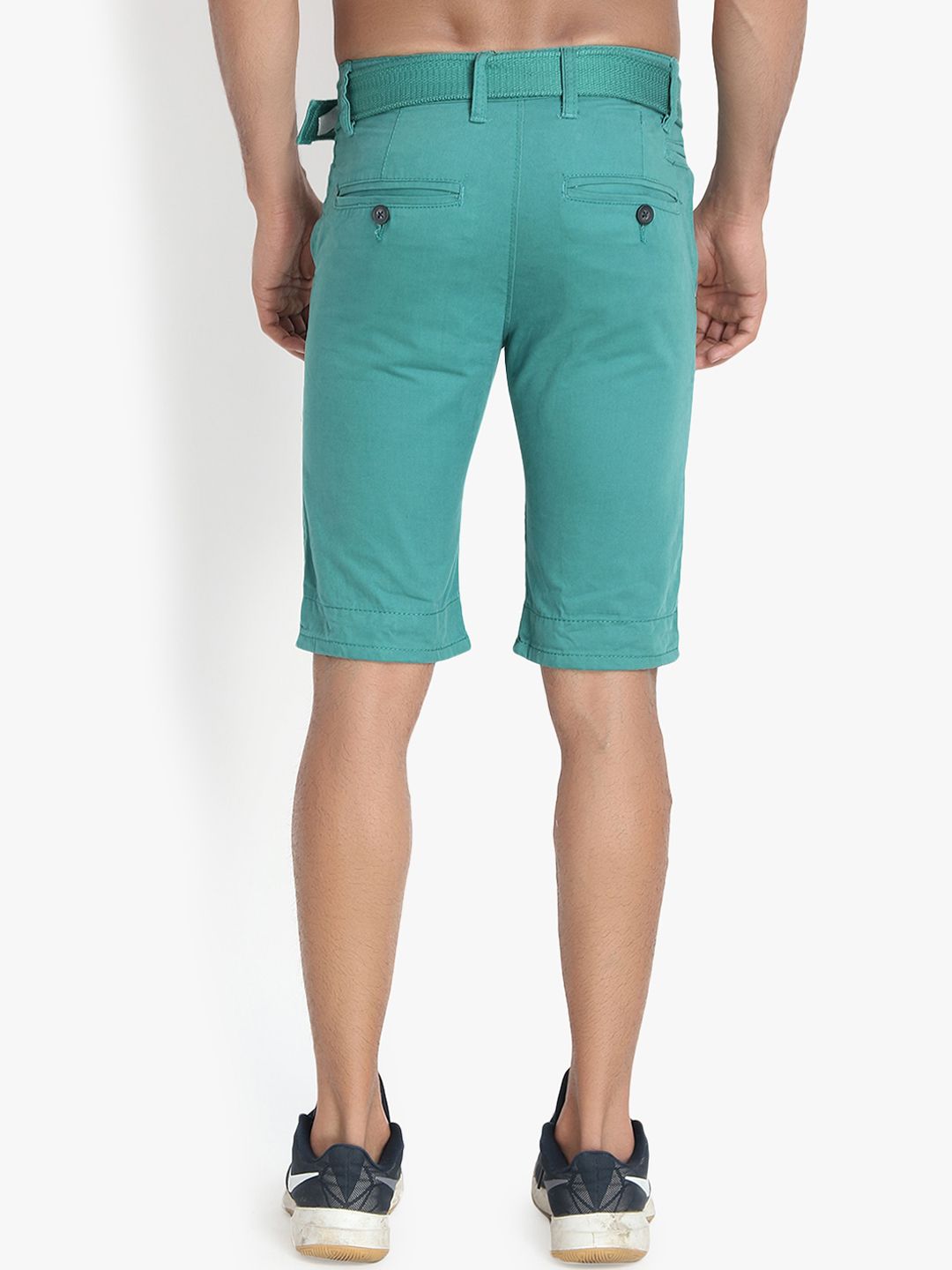 Kotty Men Turquoise Blue Solid Regular Fit Regular Shorts