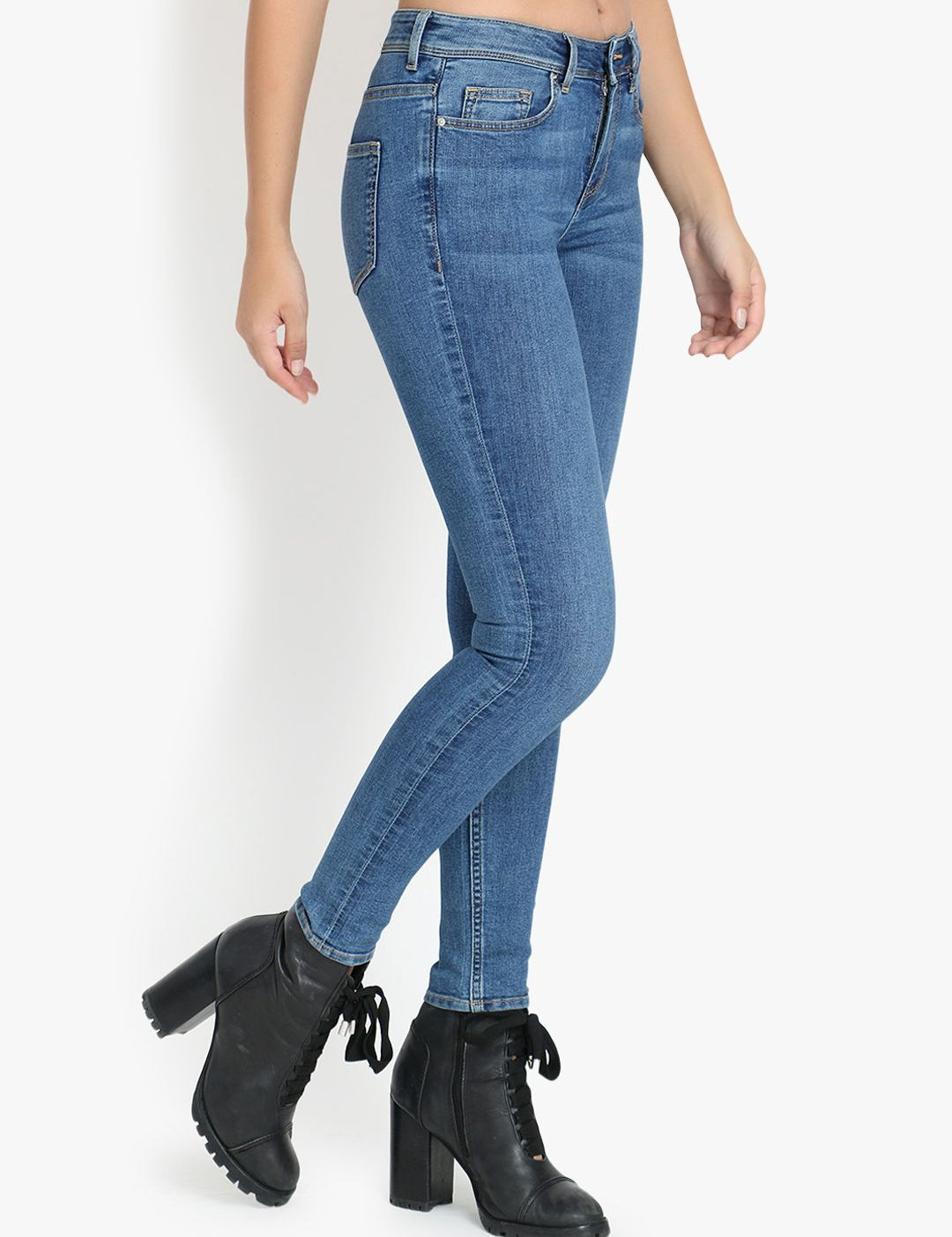 Kotty Women Blue Skinny Fit High-Rise Clean Look Stretchable Jeans