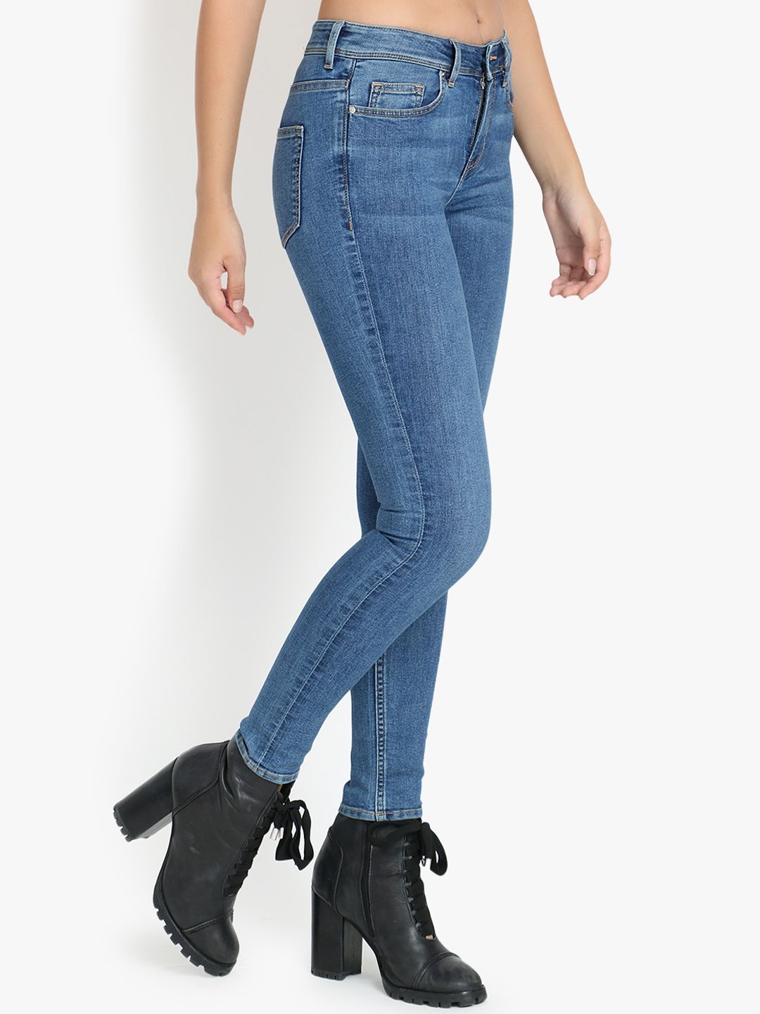 Kotty Women Blue Skinny Fit High-Rise Clean Look Stretchable Jeans