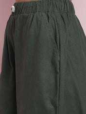 Kotty Women Solid Relaxed High-Rise Parachute Trousers