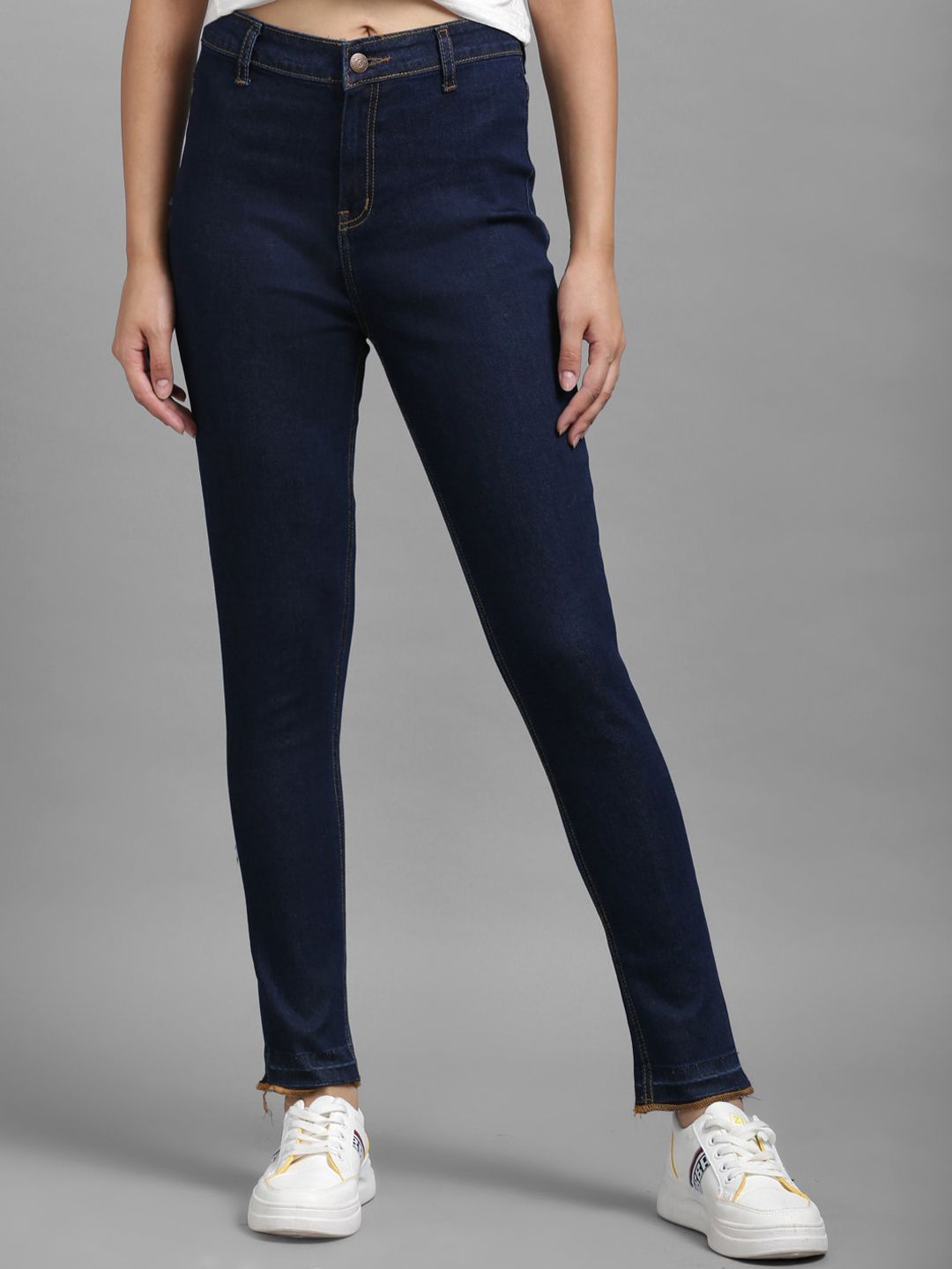 Kotty Women Navy Blue Skinny Fit High-Rise Clean Look Jeans