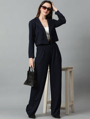 KOTTY BIZwear Basics Notched Lapel Collar Blazer With Trousers