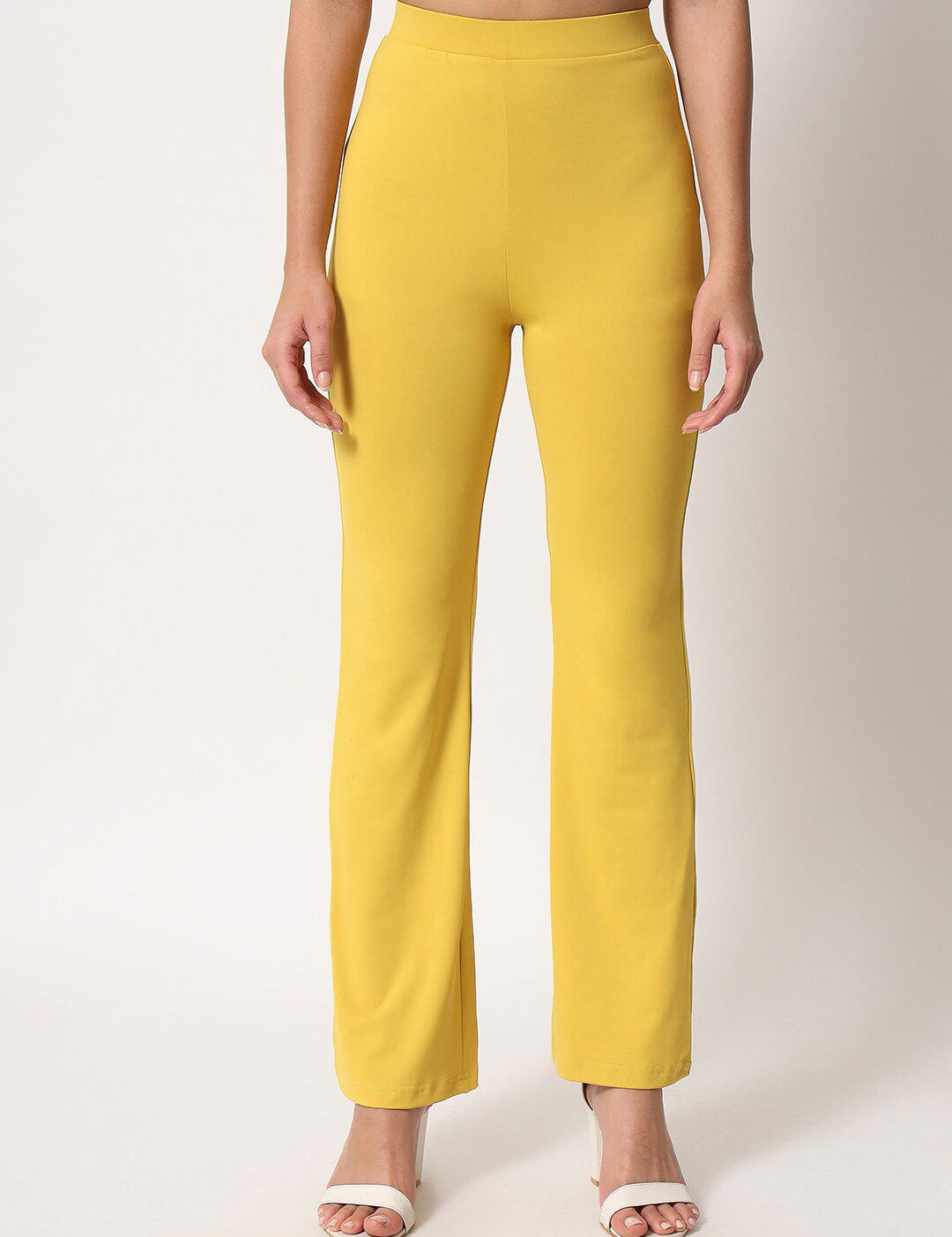 Kotty Women Yellow Relaxed Straight Leg High-Rise Easy Wash Trouser