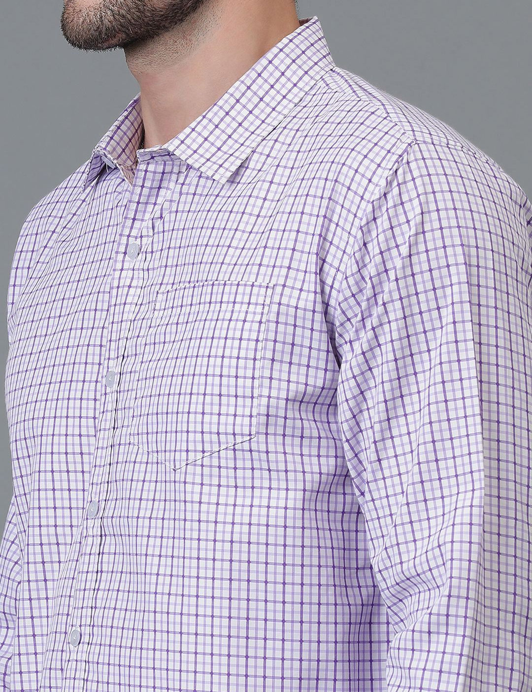 Kotty White & Blue New Gingham Checks Checked Spread Collar Casual Shirt