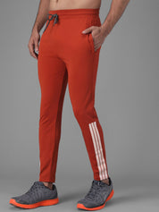 Kotty Men Orange & White Solid Track Pants