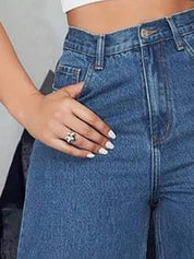 Kotty Women Blue Jean Straight Fit High-Rise Stretchable Jeans