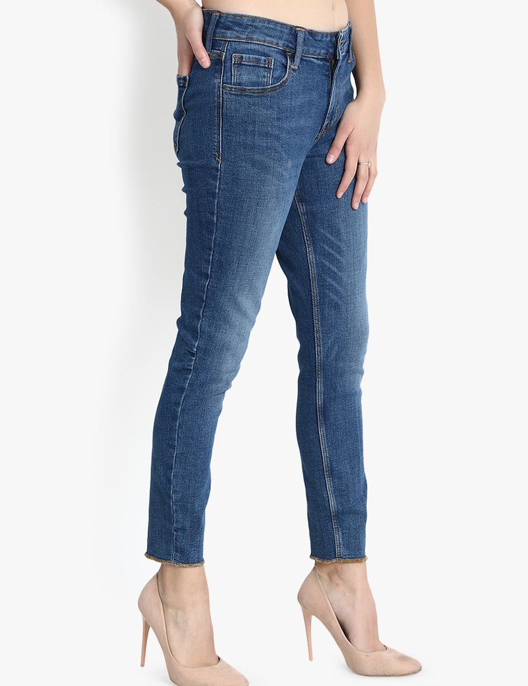 Kotty Women Blue Skinny Fit Mid-Rise Clean Look Jeans