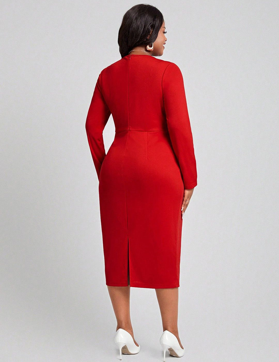 CURVE BY KOTTY Plus Size Peplum Midi Dress