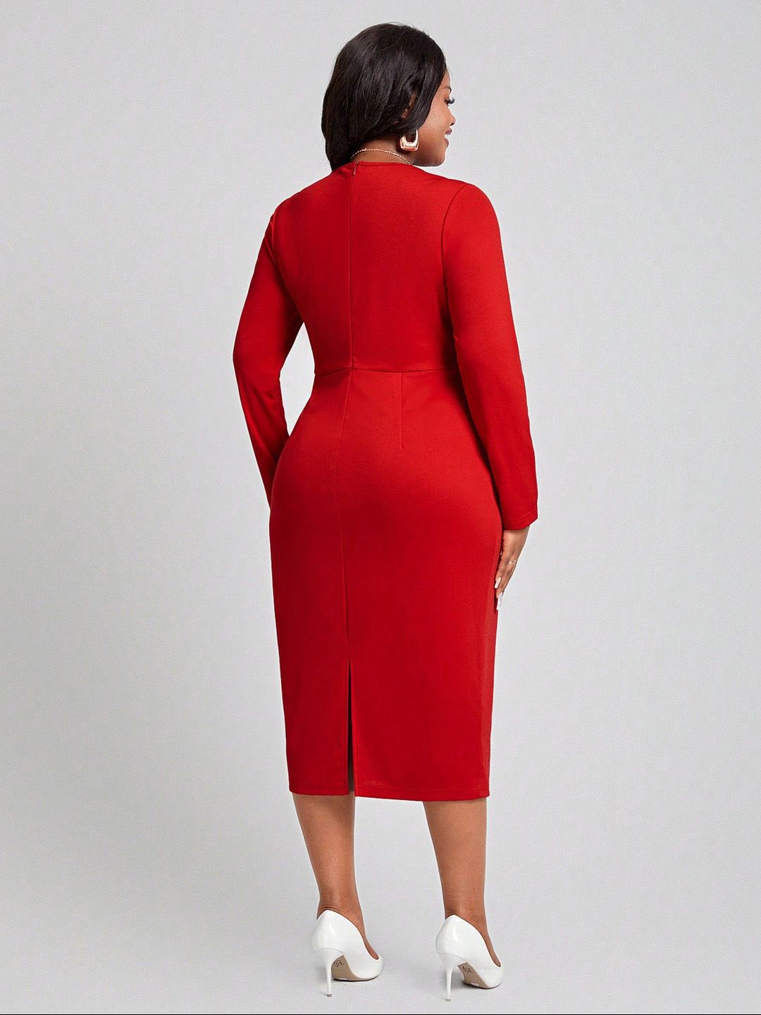 CURVE BY KOTTY Plus Size Peplum Midi Dress