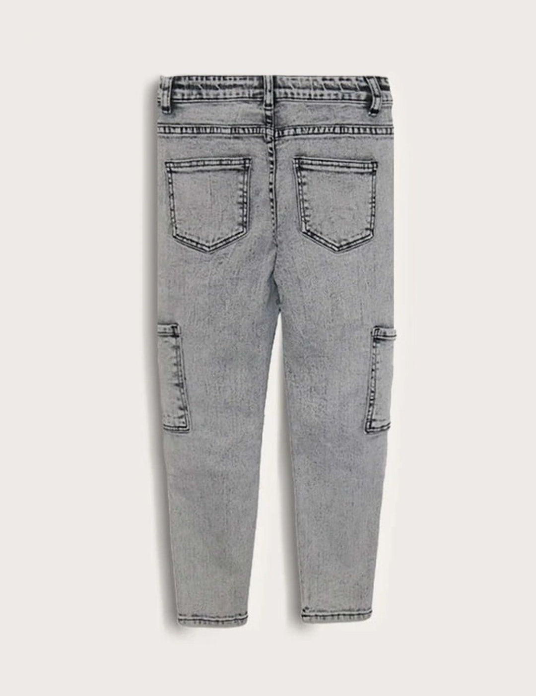 Kotty Boys Grey Jean Slash Knee Heavy Fade Regular Fit Cropped Jeans