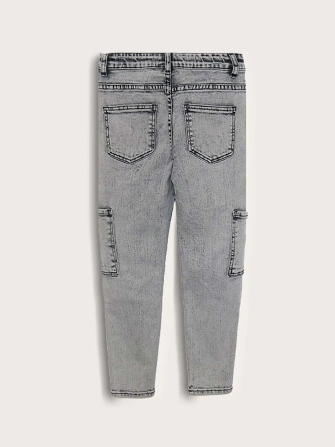 Kotty Boys Grey Jean Slash Knee Heavy Fade Regular Fit Cropped Jeans