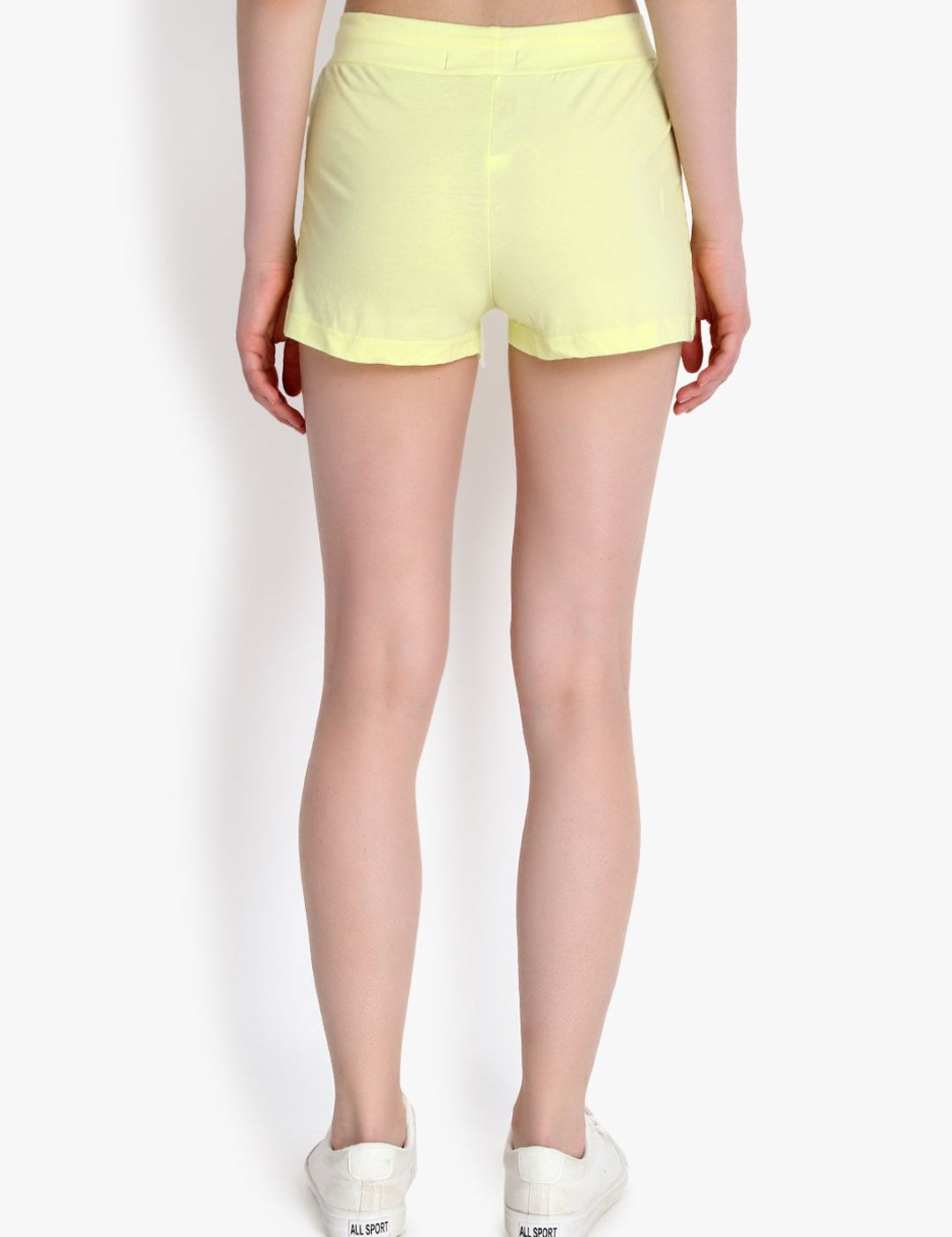 Kotty Women Yellow Self Design Regular Fit Regular Shorts