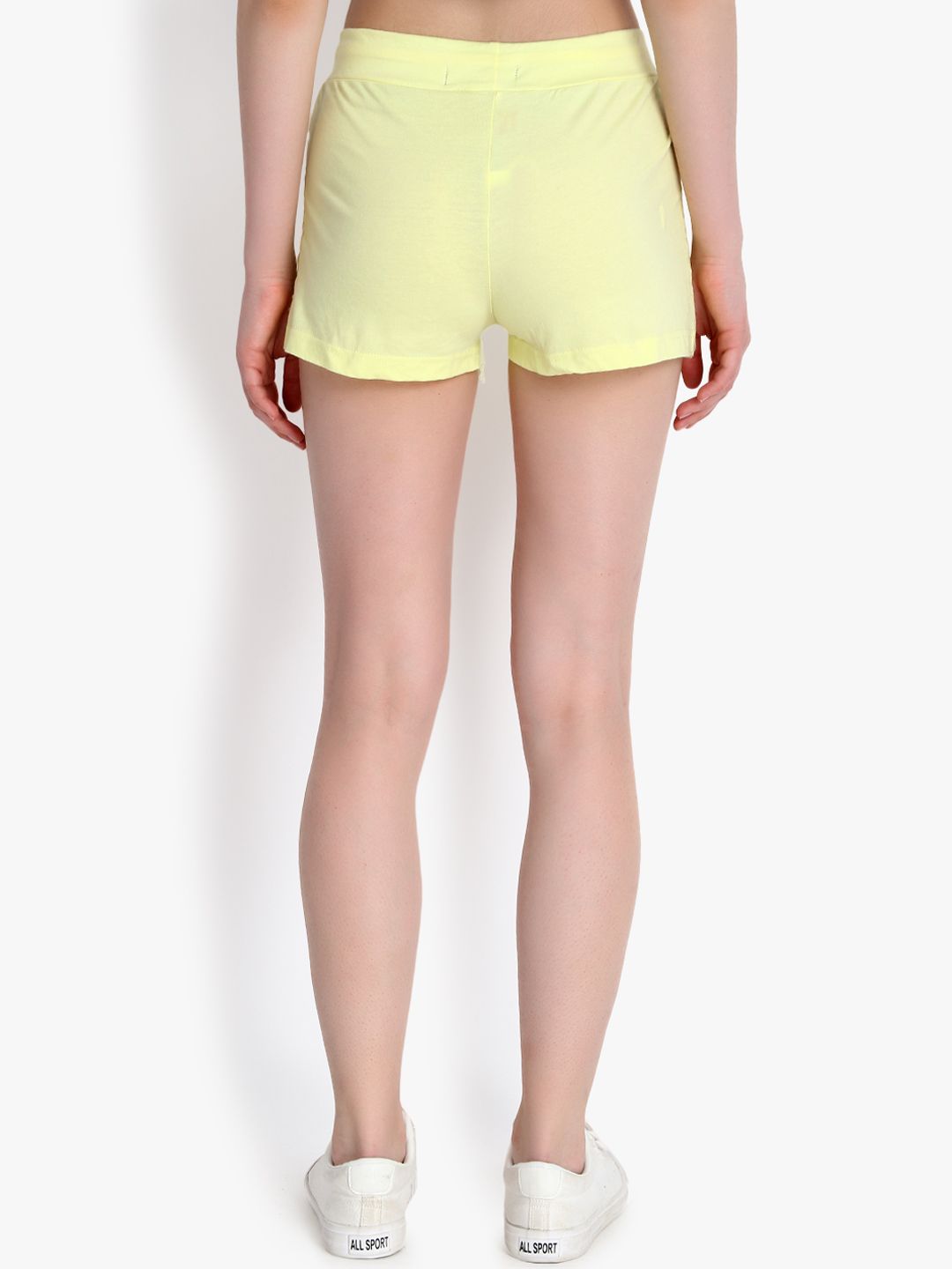 Kotty Women Yellow Self Design Regular Fit Regular Shorts