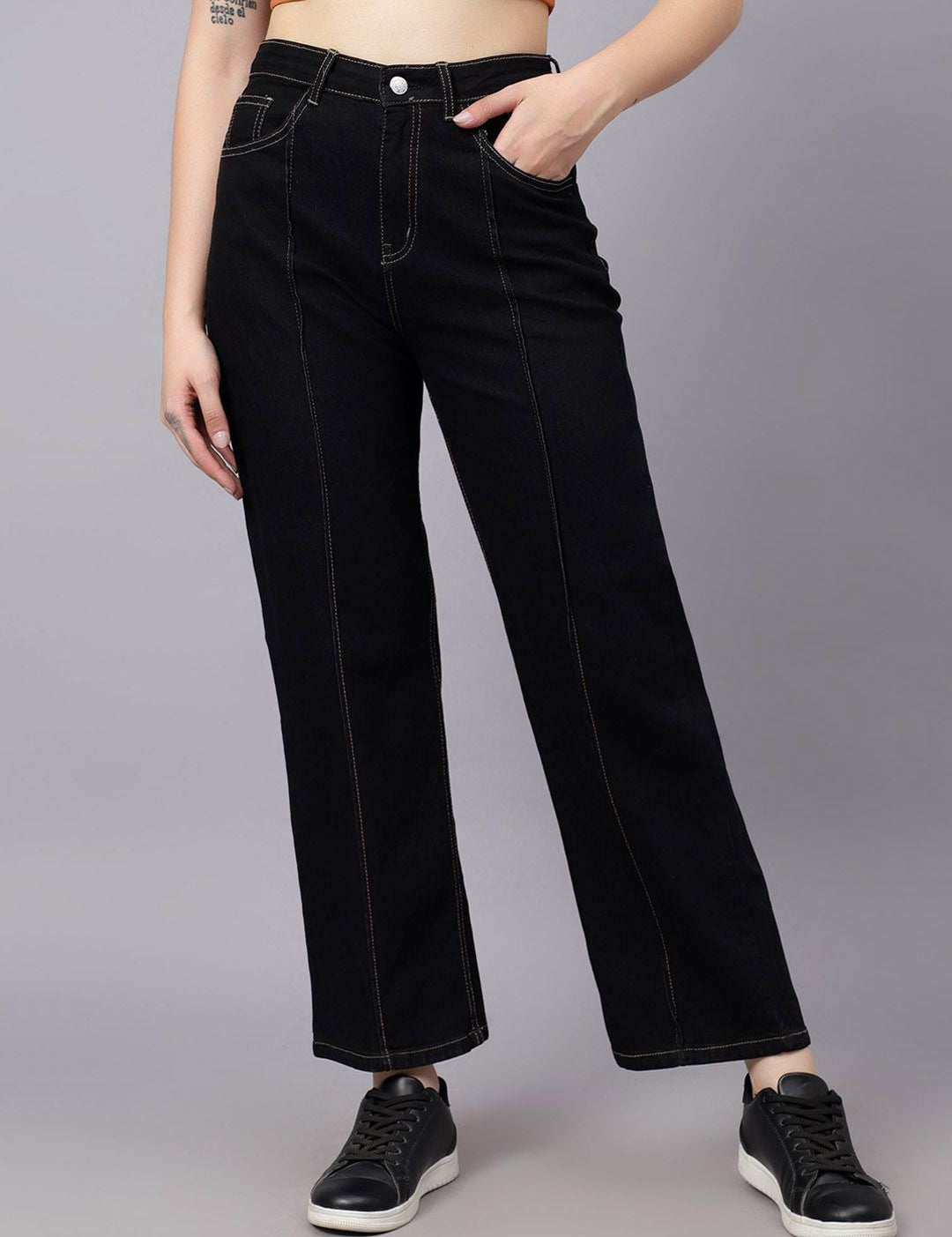 KOTTY Basics Women Straight Fit High-Rise Stretchable Jeans