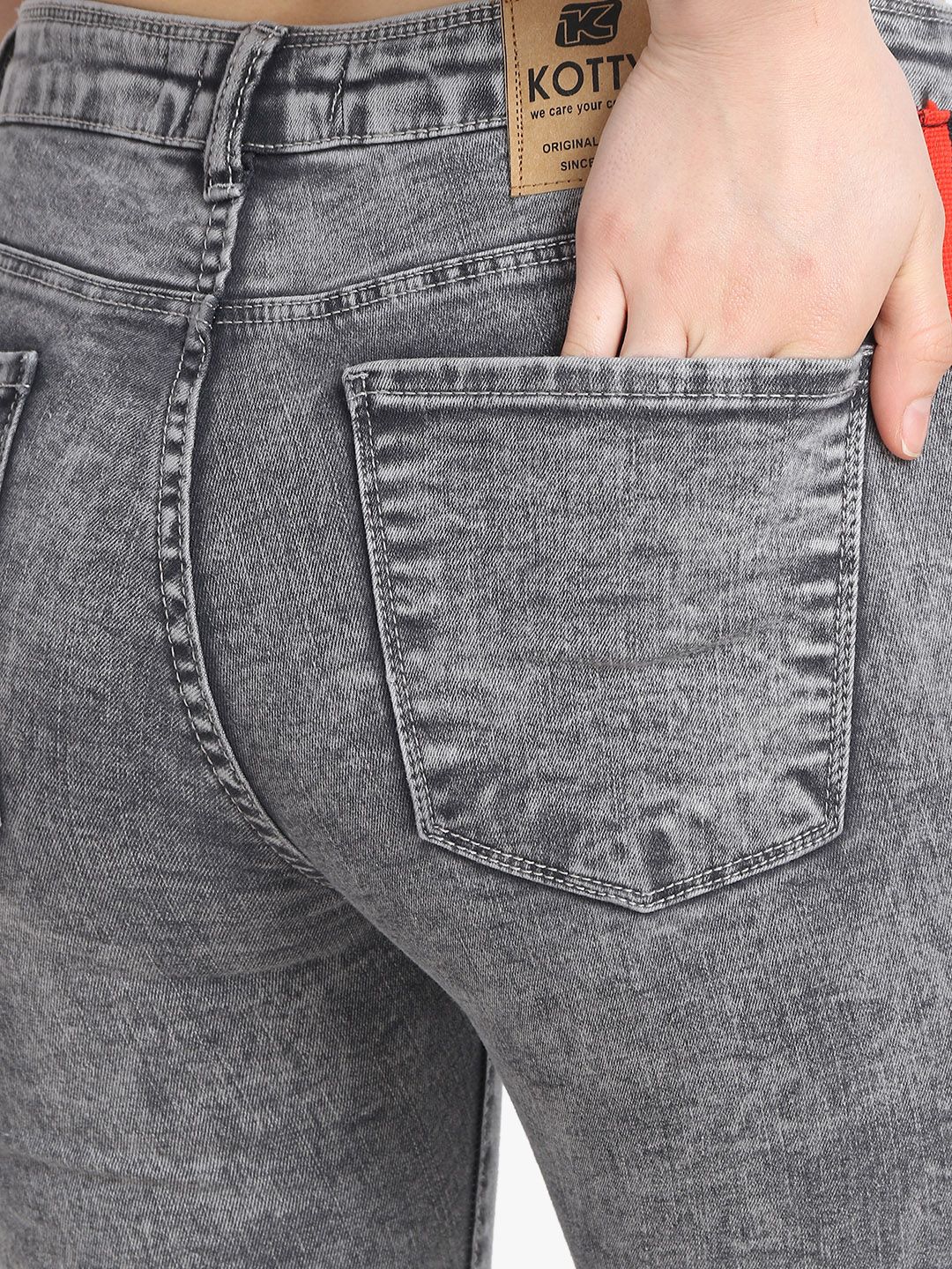 Kotty Women Charcoal Grey Skinny Fit High-Rise Clean Look Jeans