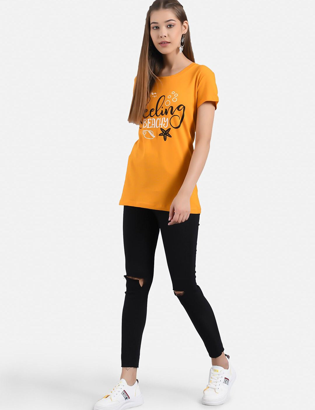 Kotty Women Pack of 2 Printed Round Neck T-shirts