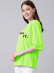 KOTTY Basics Typography Printed Oversized T-shirt