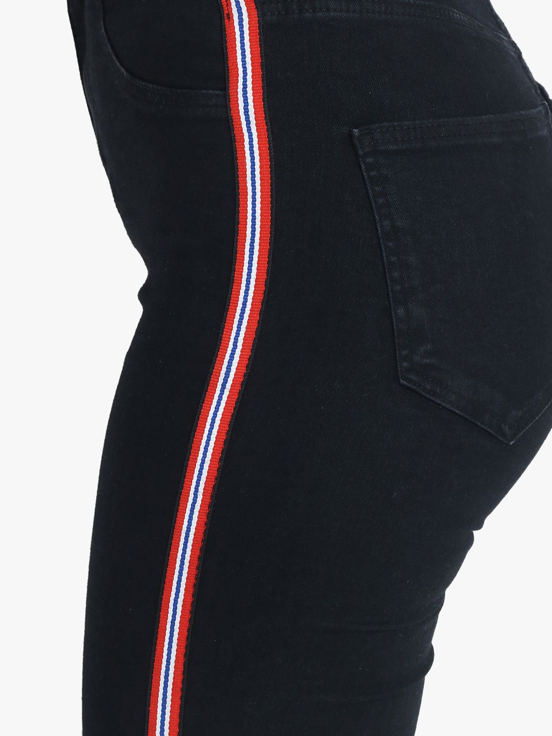 Kotty Women Black Skinny Fit High-Rise Slash Knee Stretchable Jeans