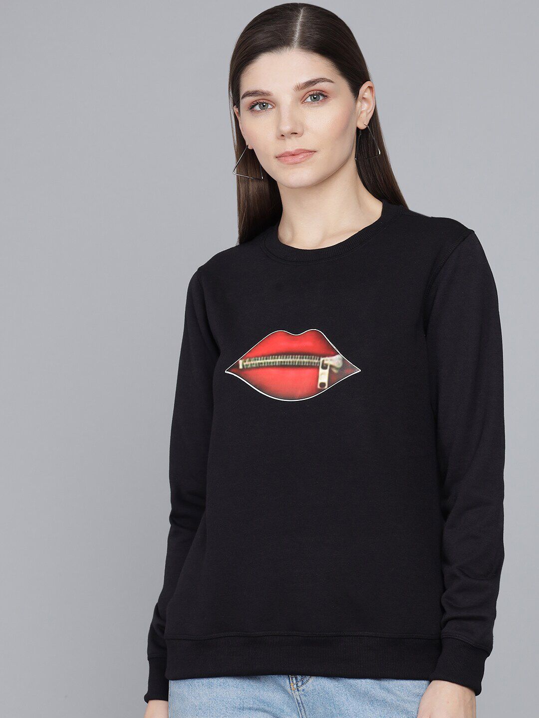 Kotty Women Black Sweatshirt