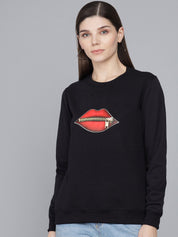 Kotty Women Black Sweatshirt