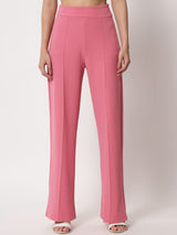 Kotty Women Relaxed Straight Leg Straight Fit High-Rise Easy Wash Parallel Trousers