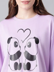 Kotty Graphic Printed Drop-Shoulder Sleeves Oversized T-shirt