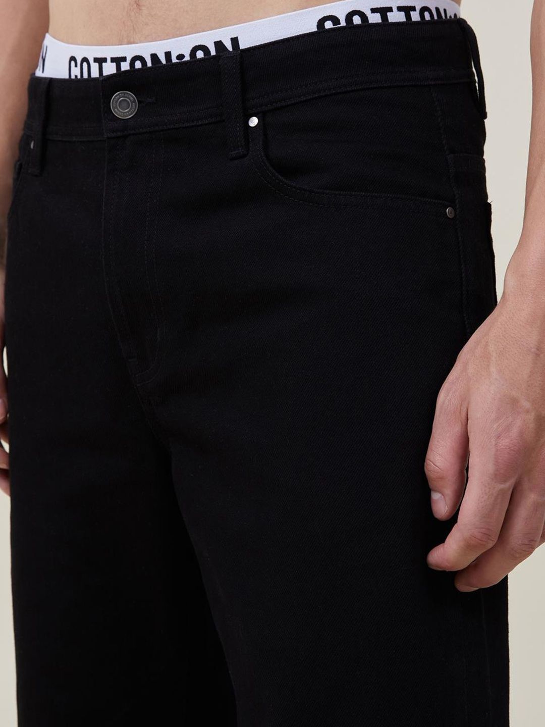 Kotty Men Jean Regular Fit Low-Rise Clean Look Stretchable Cotton Jeans