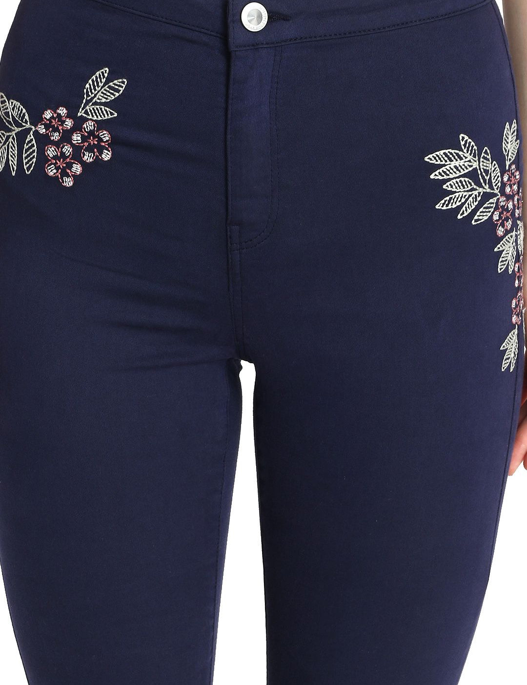 Kotty Women Navy Blue Skinny Fit High-Rise Clean Look Stretchable Jeans