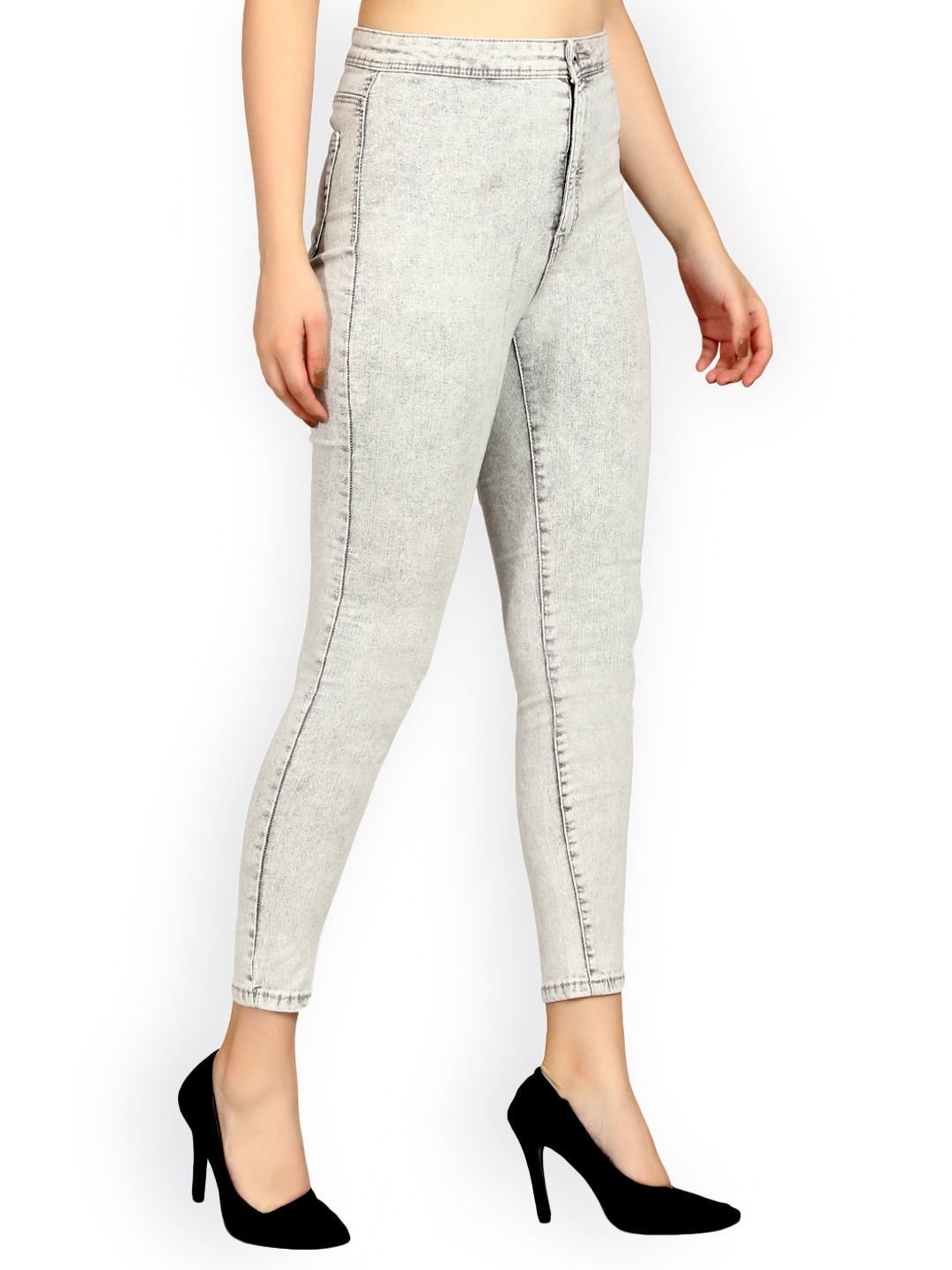 Kotty Women Grey Skinny Fit High-Rise Clean Look Jeans