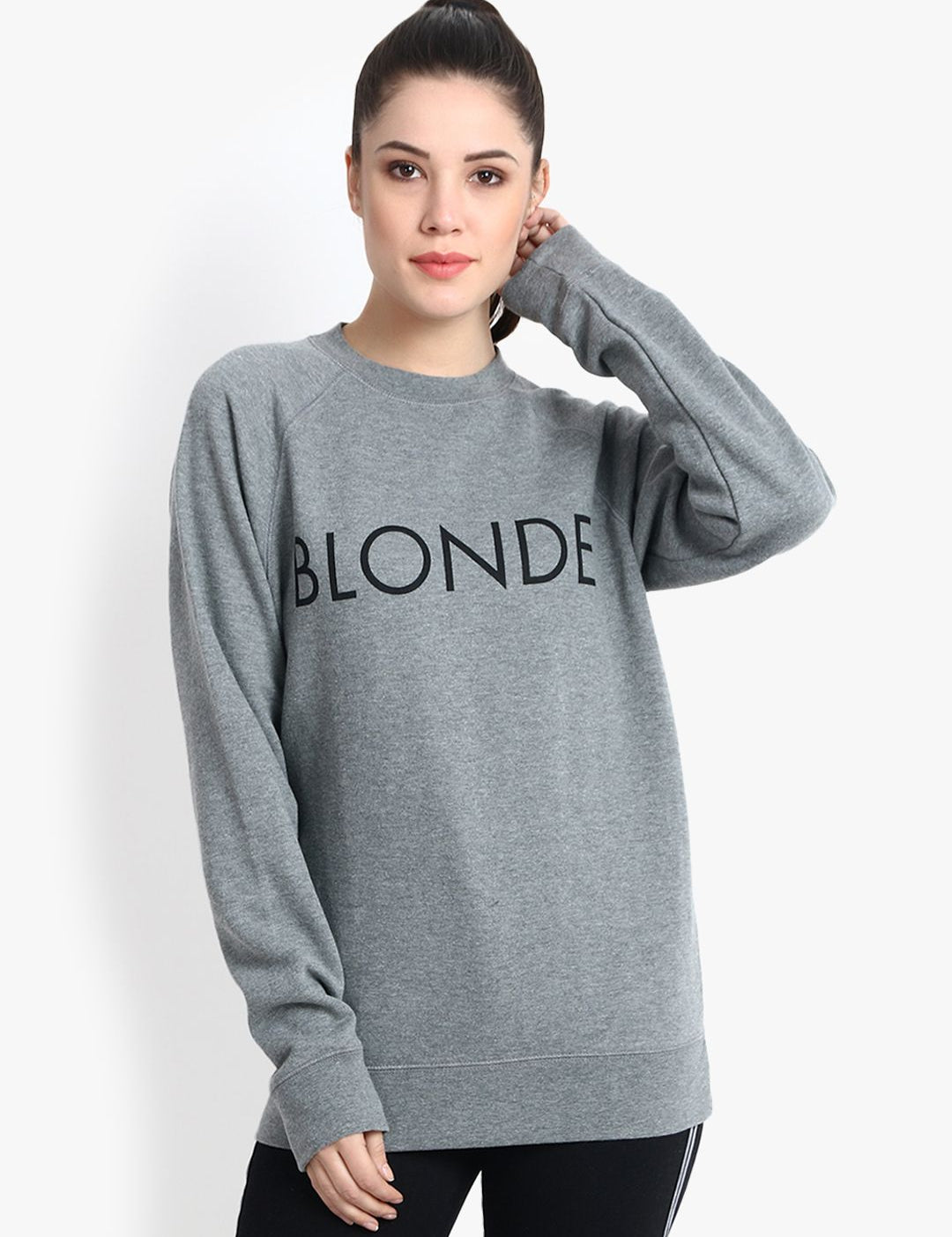 Kotty Women Grey Printed Sweatshirt