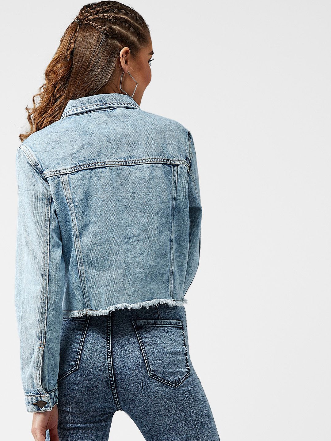 Kotty Women Blue Solid Denim Jacket