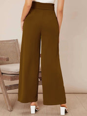 Kotty Women Relaxed Straight Fit High-Rise Easy Wash Pleated Trousers