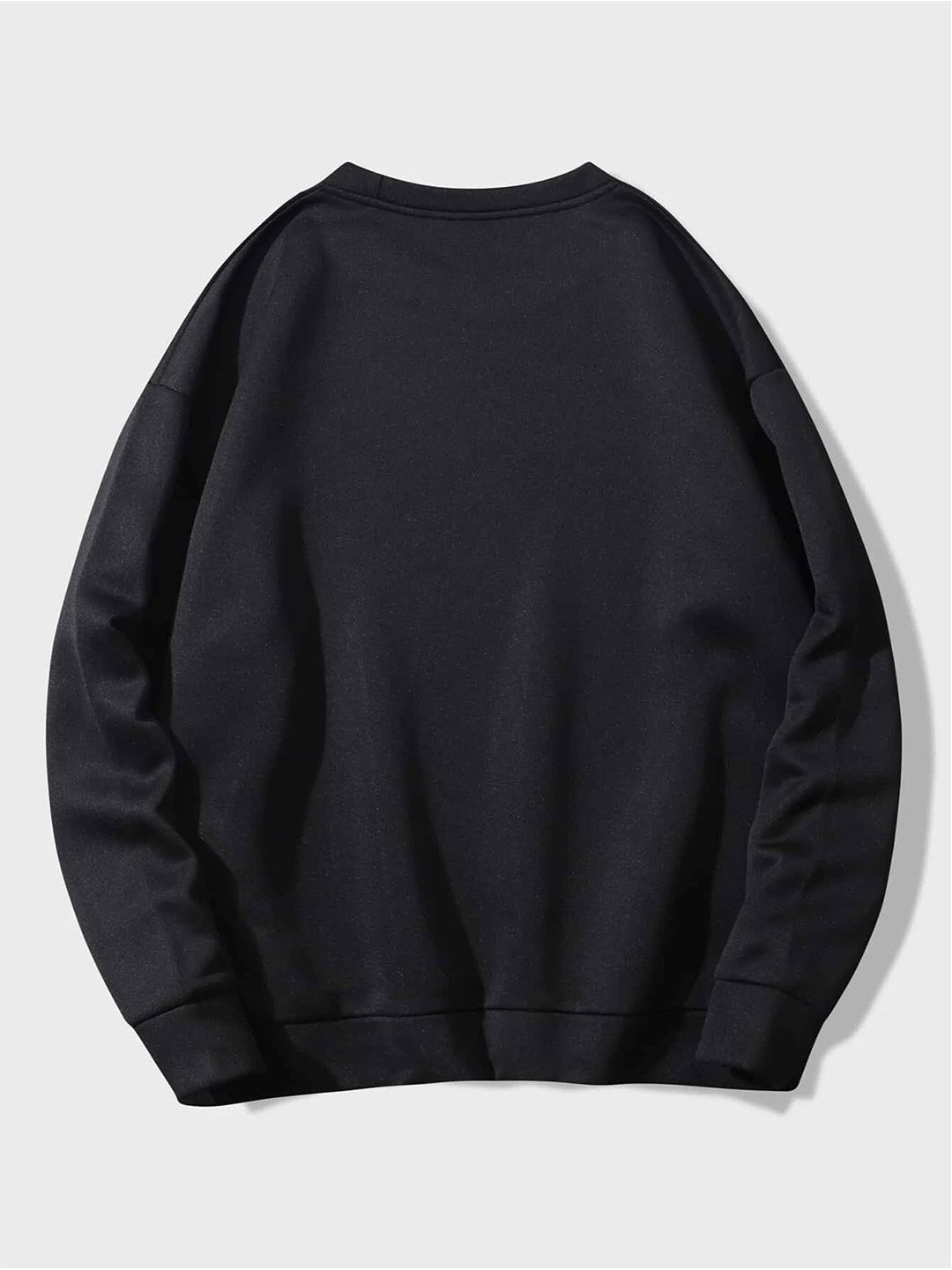 Kotty Typography Printed Round Neck Fleece Pullover Sweatshirt