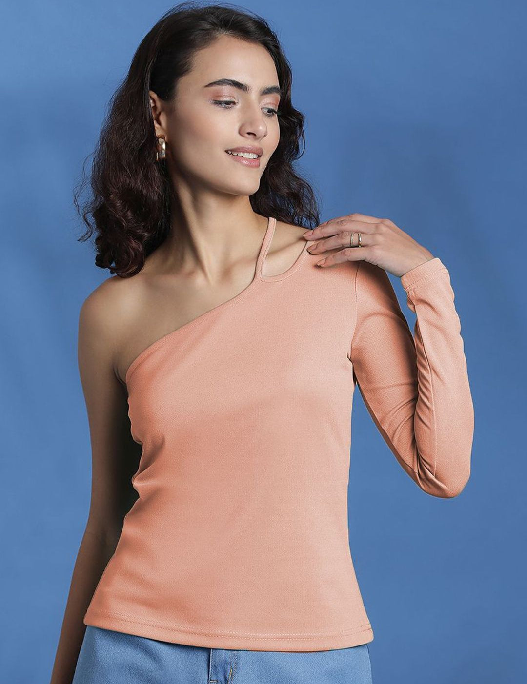 Kotty Women Solid One Shoulder Top