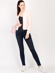 Kotty Women Pink Solid Insulator Bomber Jacket