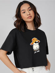 Kotty Graphic Printed Drop-Shoulder Sleeves T-shirt