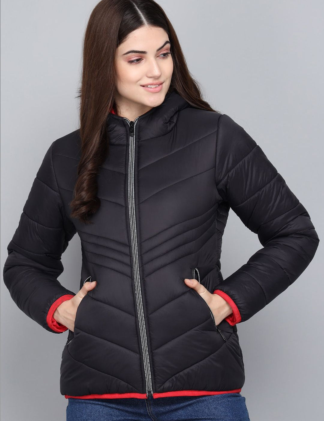 Kotty Women Black Solid Outdoor Puffer Jacket