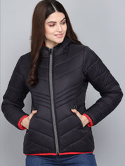 Kotty Women Black Solid Outdoor Puffer Jacket