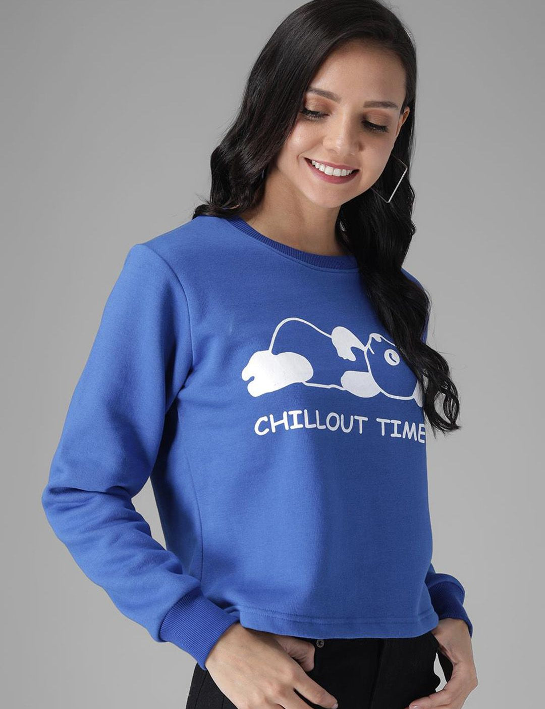Kotty Women Blue Printed Sweatshirt