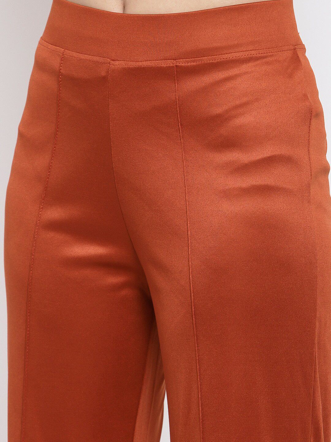 Kotty Women Orange Flared High-Rise Parallel Trousers
