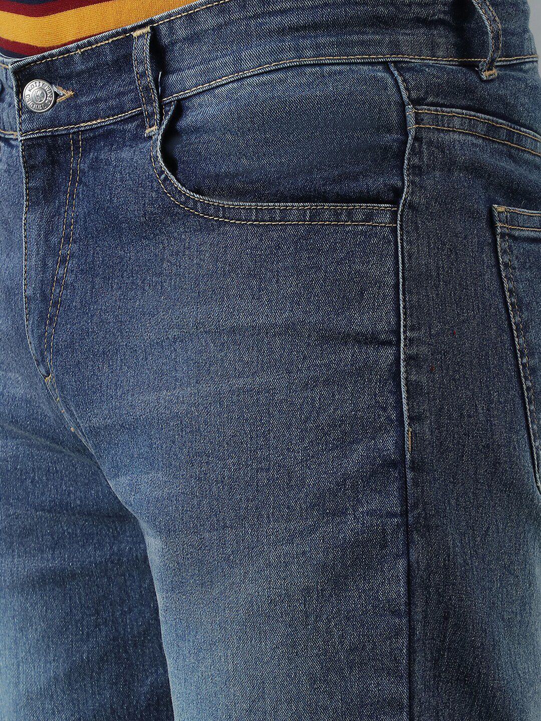 Kotty Men Blue Jean Slim Fit Clean Look Low-Rise Light Fade Stretchable Jeans