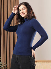 Kotty Women Cotton High Neck Pullover Sweaters