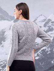 Kotty Women Cable Knit Crop Pullover