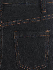 Kotty Girls Black Mid-Rise Clean Look Cotton Stretchable Jeans